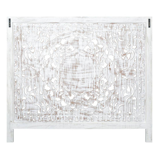 DAUPHIN MANGO WOOD QUEEN HEADBOARD ANTIQUE WHITE