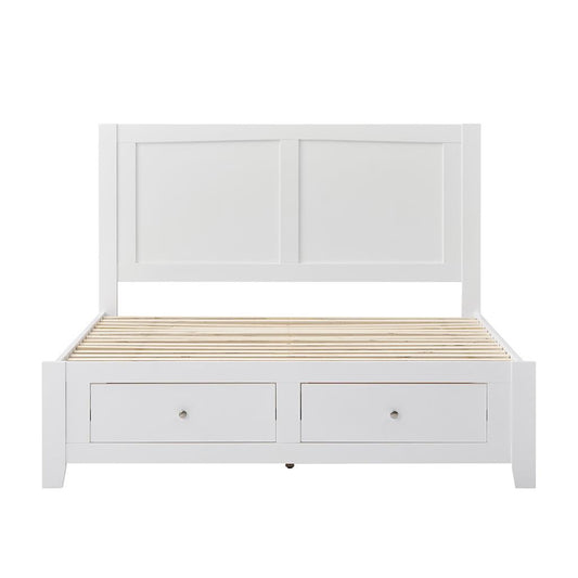 SELENE RUBBERWOOD DOUBLE BED WITH 2 DRAWERS WHITE