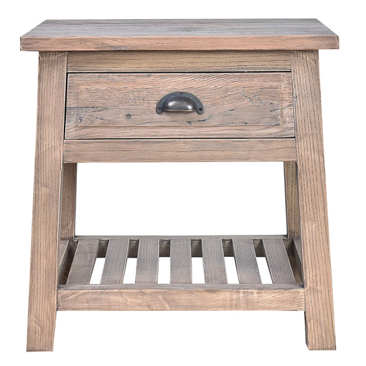 HUGO SLATED OAK SIDE TABLE LAMP TABLE NATURAL