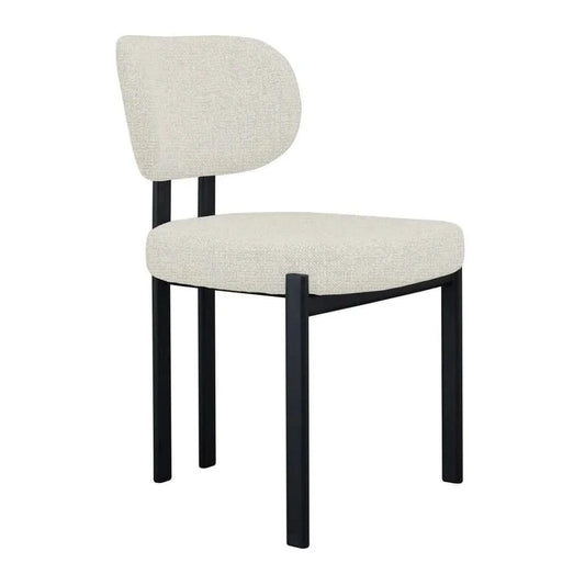 KILBRIN NATURAL CHENILLE/BLACK METAL DINING CHAIR