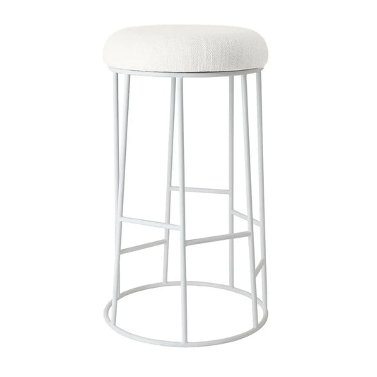 JACE WHITE STEEL BAR STOOL - WHITE LINEN