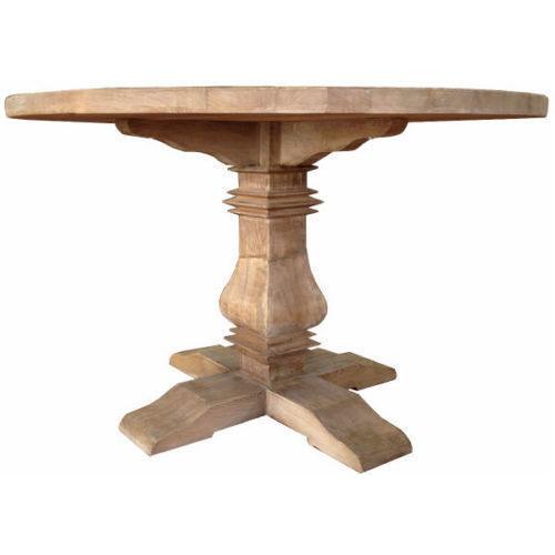 RHIANNON ROUND DINING TABLE IN RECYCLED ELM 120CM DIAMETER - MyChocolateWood
