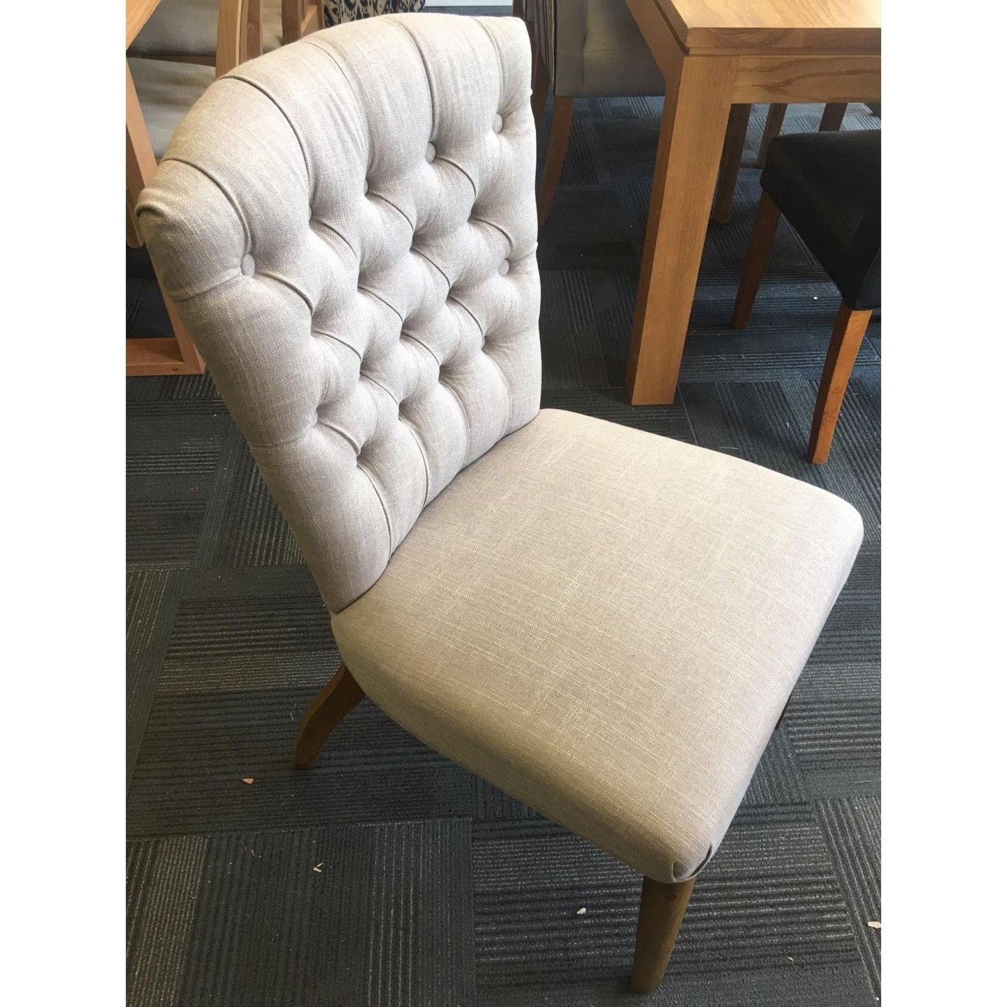 MURDOCH SOLID OAK FRAME LINEN DINING CHAIR