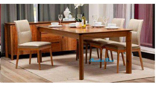 BUNGARRA 9 PIECE MARRI WOOD RECTANGULAR DINING TABLE SET 240CM + 8 BUNGARRA MOCHA LEATHER DINING CHAIRS