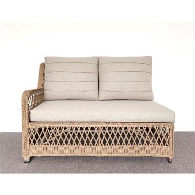 NOLA OUTDOORS 6PC CORNER WICKER SOFA SET- NATURAL/STONE