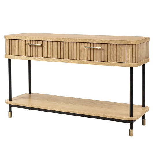 PEMBROKE OAK 2-DRAWER CONSOLE TABLE/HALL TABLE NATURAL