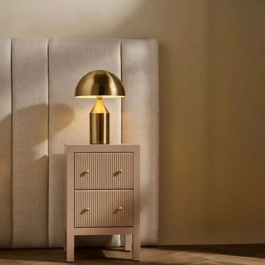 JAYLA PETITE BEIGE 2-DRAWER BEDSIDE TABLE