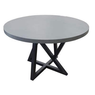 ANTHEA 2-TONE CONCRETE & ACACIA ROUND DINING TABLE 120CM