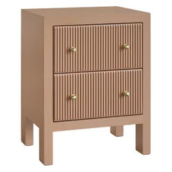 JAYLA SMALL MOCHA MOUSSE 2-DRAWER BEDSIDE TABLE