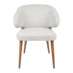 AUBERT NATURAL OAK LEG DINING CHAIR WITH NATURAL LINEN