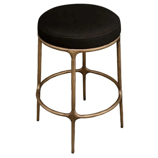 SOREN KITCHEN STOOL - BRASS /BLACK COTTON