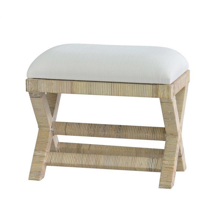 CROZAT MAHOGANY/RATTAN BENCH NATURAL SMALL