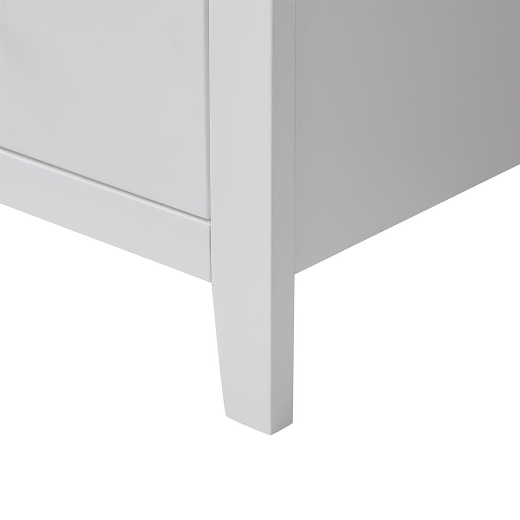 SELENE RUBBERWOOD 2-DRAWER BEDSIDE TABLE WHITE