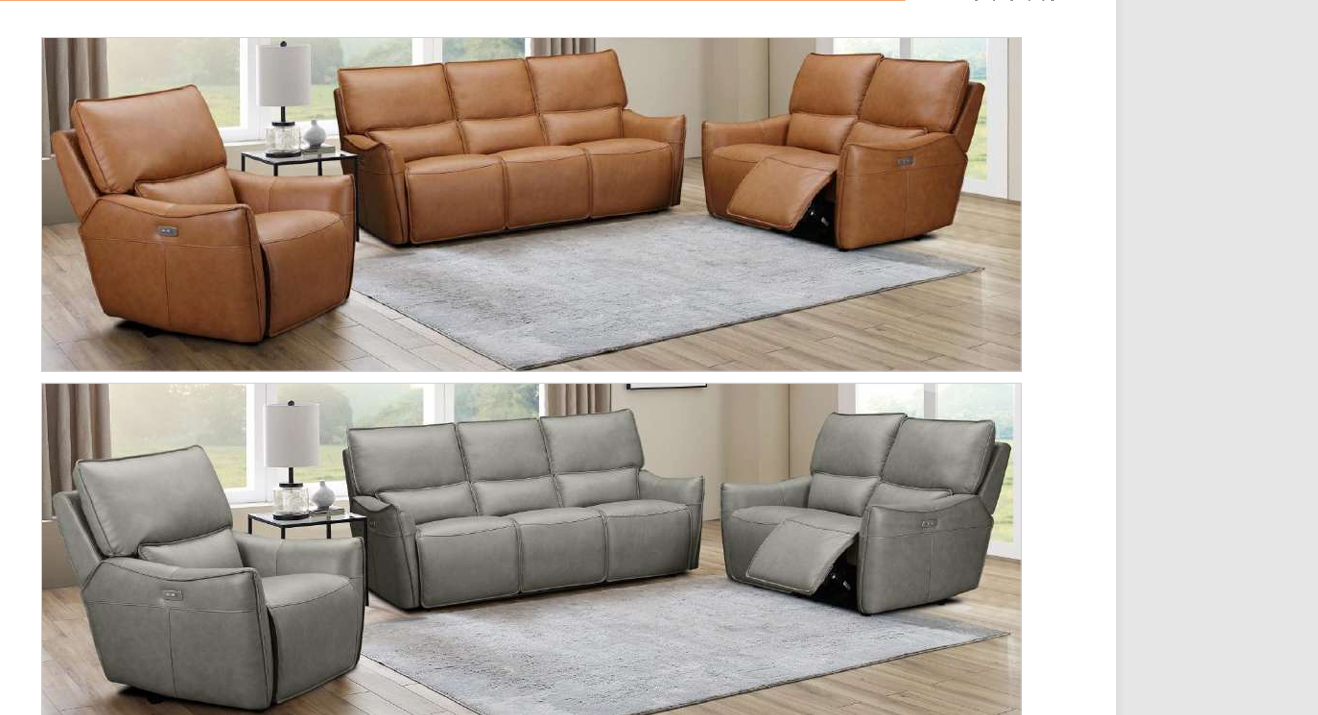CARRERA LEATHER 2-SEATER DUAL MOTOR ELECTRIC RECLINER SOFA GREY