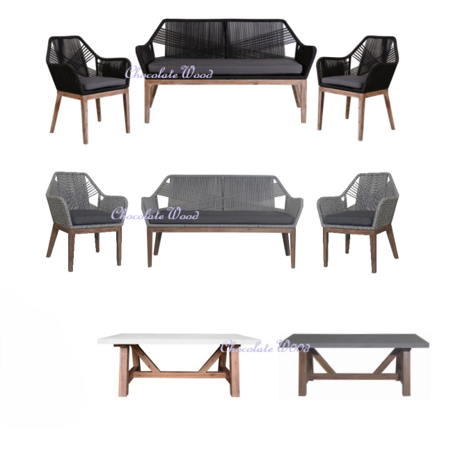 SKARA 4 PIECE OUTDOOR LOUNGE SET TIMBER LEG BLACK/GREY