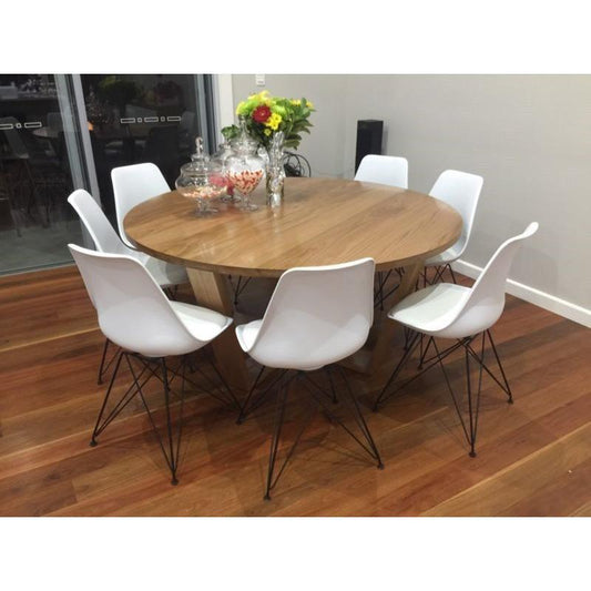 SOPHIE SOLID AMERICAN OAK ROUND DINING TABLE - 150CM DIAMETER - MyChocolateWood