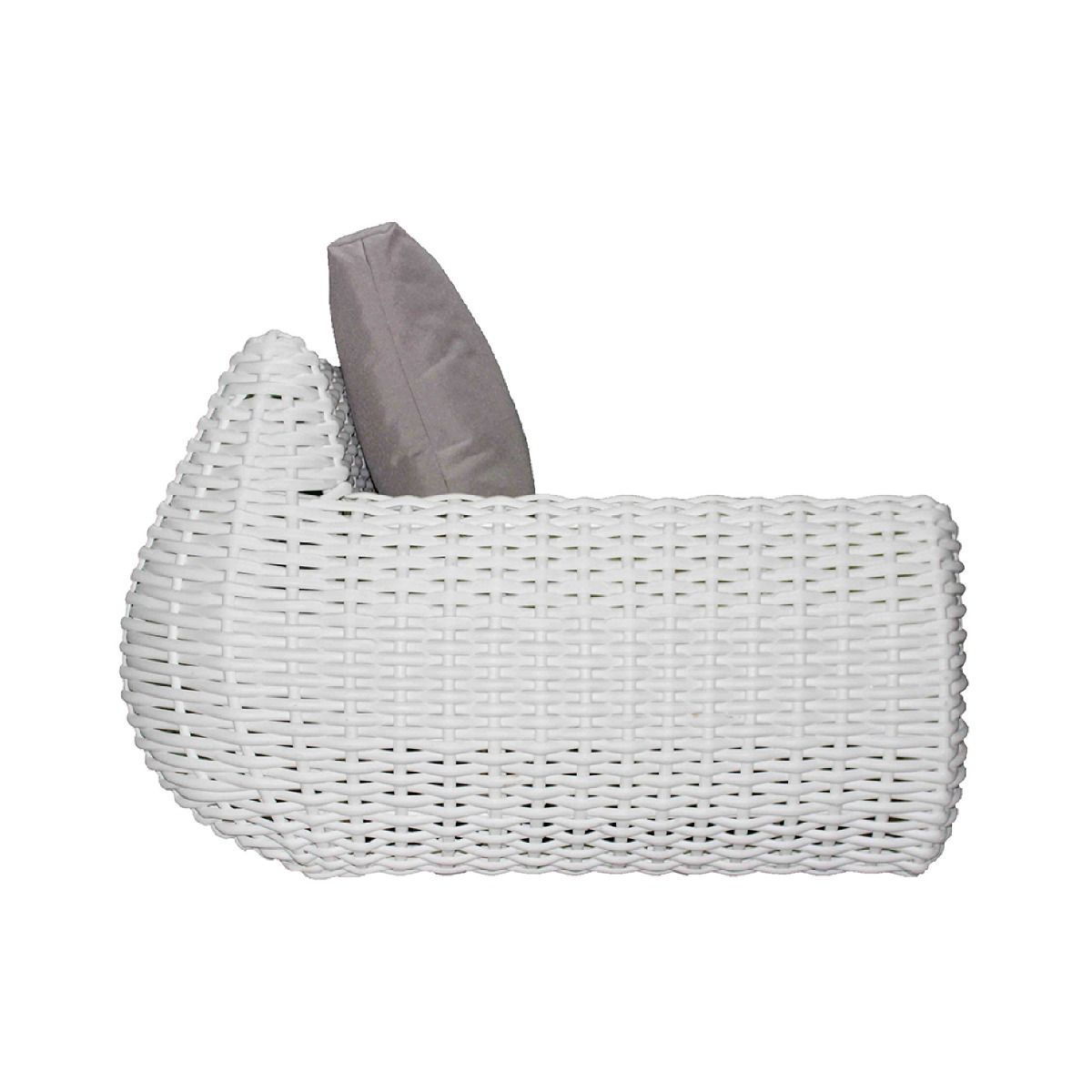 GASCONI 3-SEATER OUTDOOR ARMLESS SOFA WHITE FRAME/GREY CUSHIONS