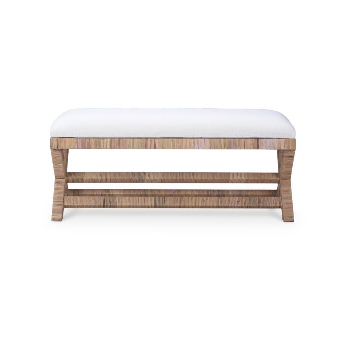 CROZAT MAHOGANY/RATTAN BENCH NATURAL MEDIUM