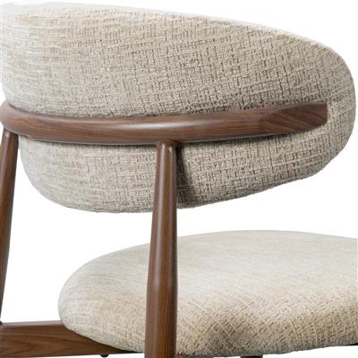 SEVERIN SOLID & VENEER MALAYSIAN HARDWOOD DINING CHAIR BEIGE/ WALNUT