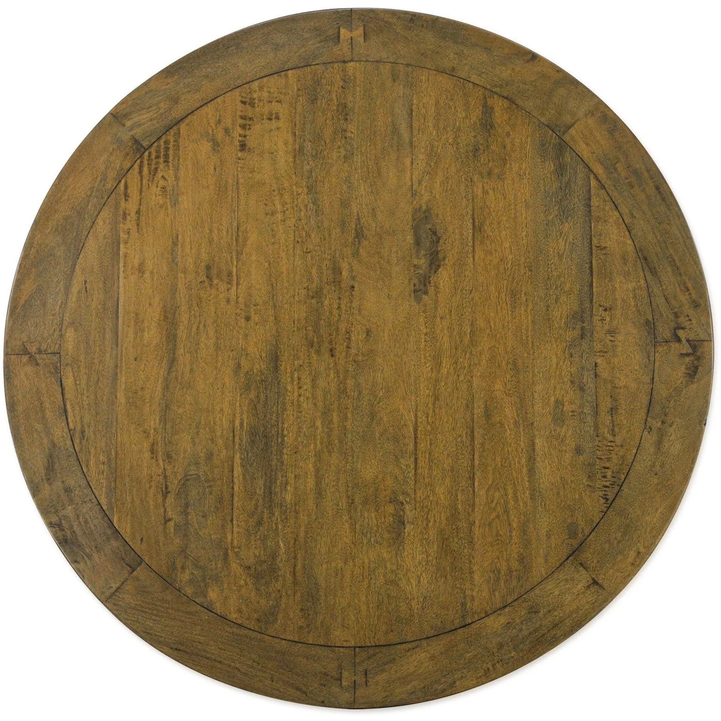 KENDALL SOLID MANGO WOOD ROUND DINING TABLE RUSTIC MEDIUM BOSQUET 120CM
