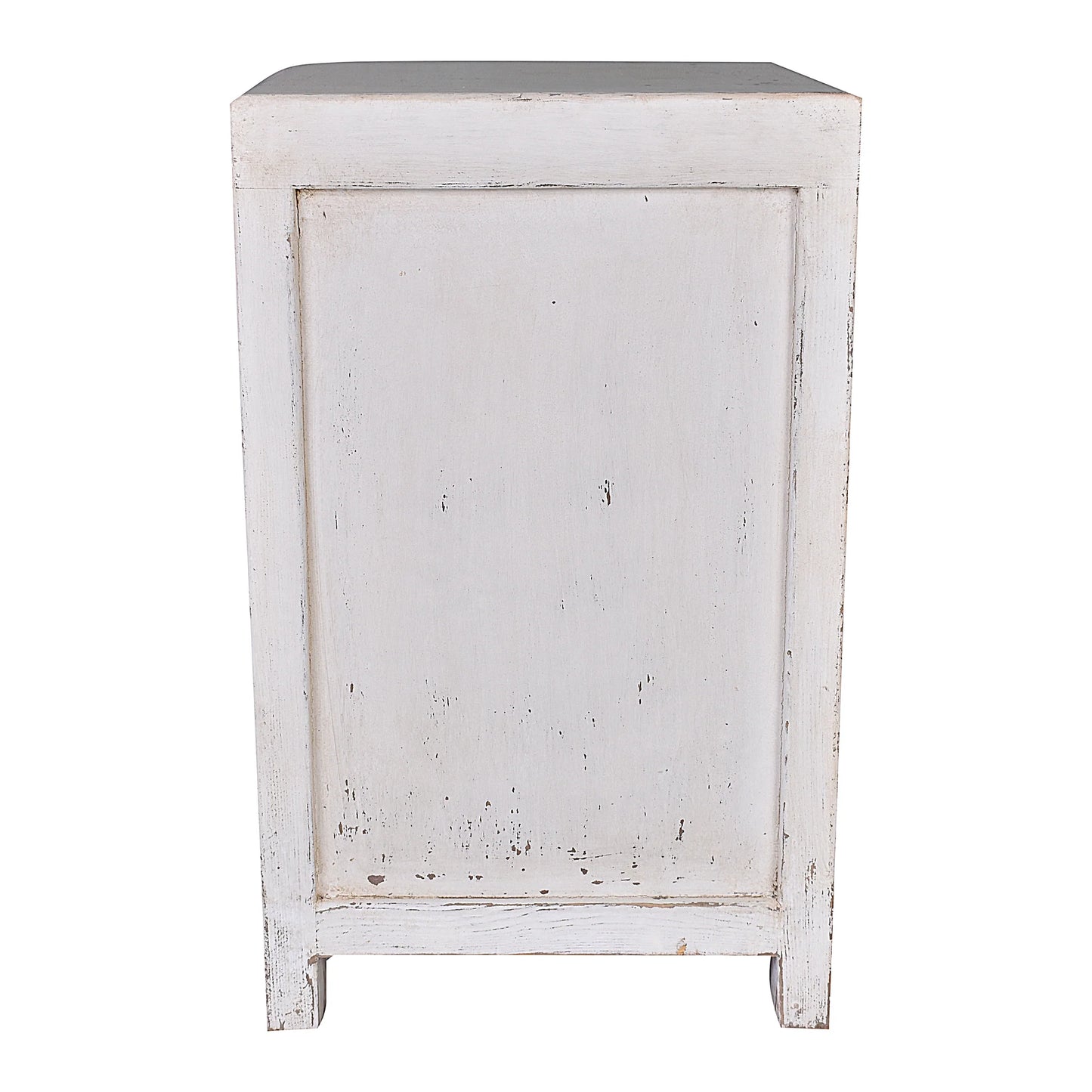 MAYLEEN PAIR OF RECLAIMED TIMBER BEDSIDE TABLES 1 DRAWER 1 DOOR WHITE