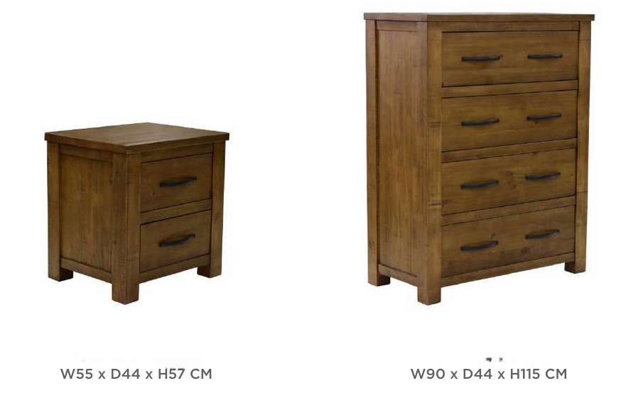 SCOTTI SOLID PINE DOUBLE BED AGED SUNDRIED ASH COLOUR