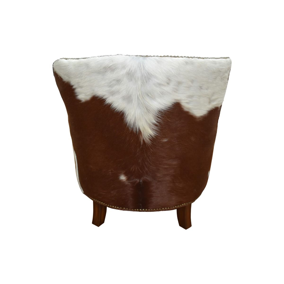 NAPIER GENUINE TOP GRAIN LEATHER ARMCHAIR EASY CHAIR LOUNGE CHAIR LATTE COLOURED LEATHER WITH BROWN & WHITE HAIR ON HIDE