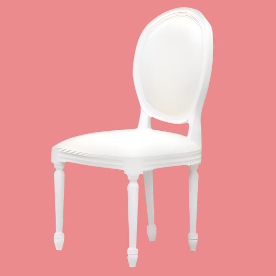 QUEEN ANN MAHOGANY TIMBER ROUND BACK DINING CHAIR IN WHITE COLOUR - MyChocolateWood