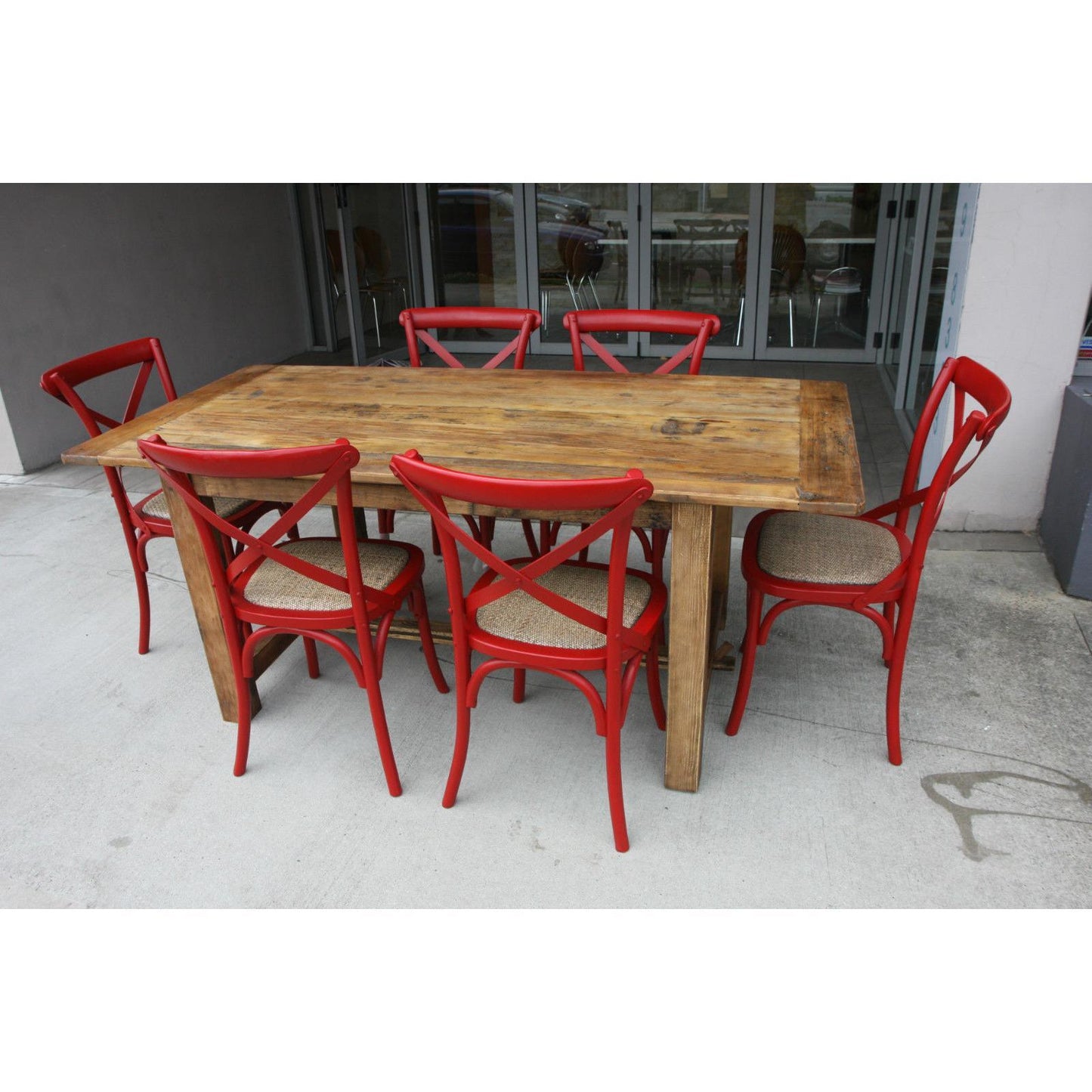 SHANGAHI RUSTIC PROVINCIAL DINING SET (TABLE + 6 CHAIRS)