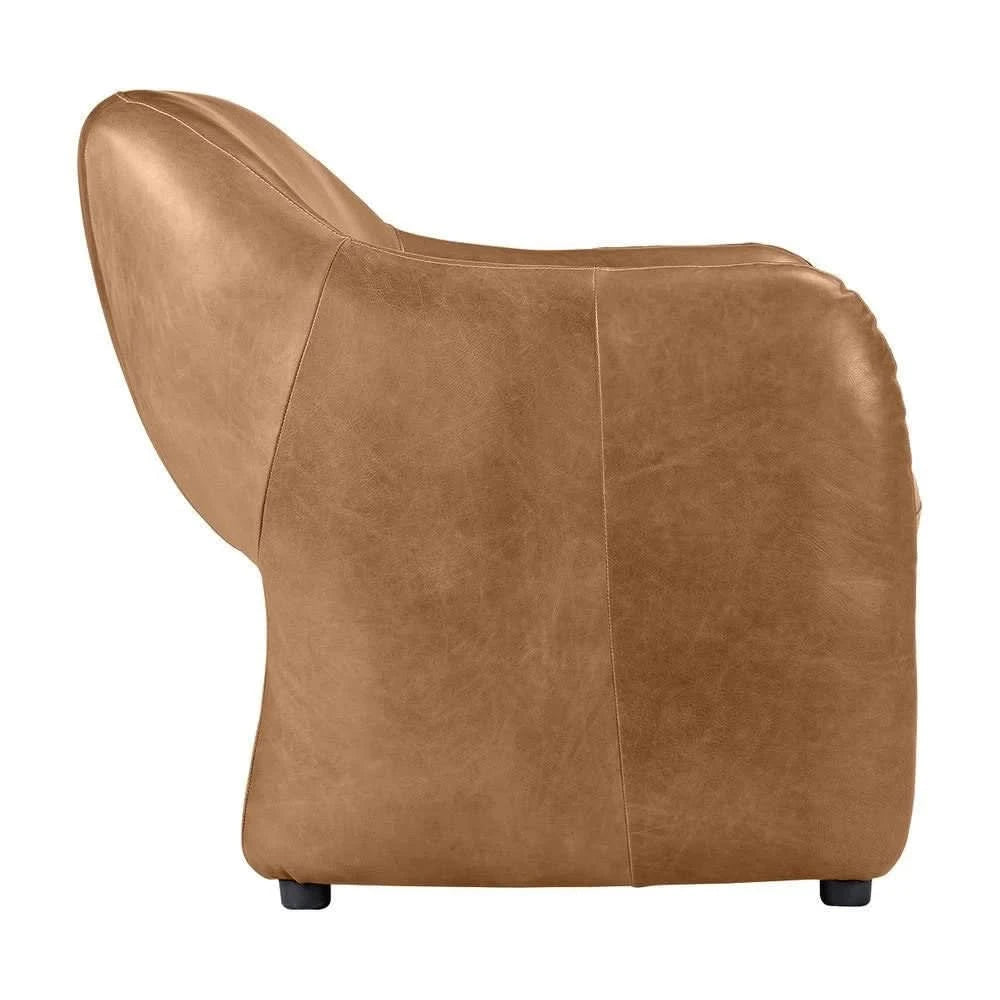 ANDERS TOP GRAIN COW LEATHER ARMCHAIR LIGHT BROWN