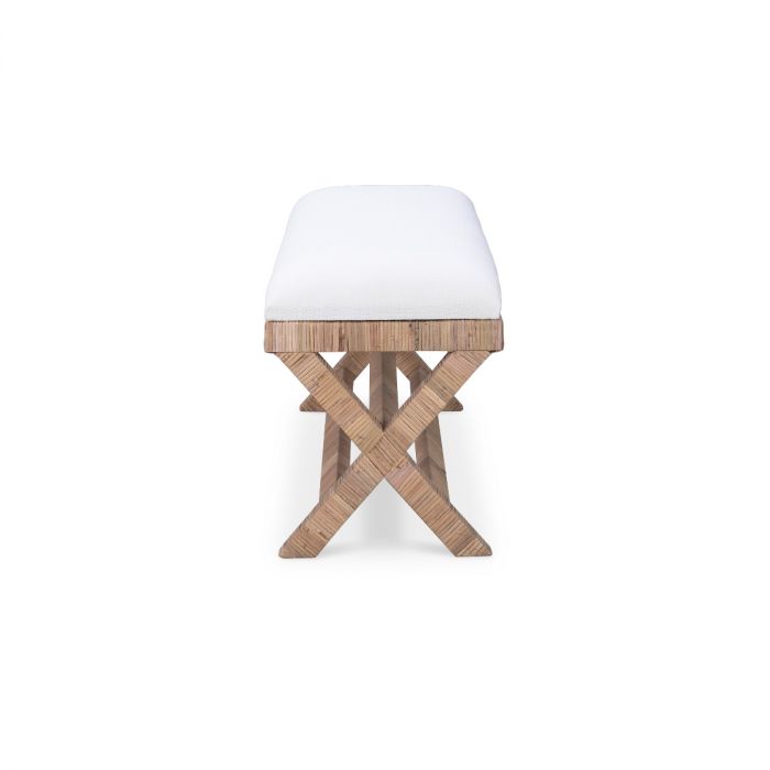 CROZAT MAHOGANY/RATTAN BENCH NATURAL MEDIUM