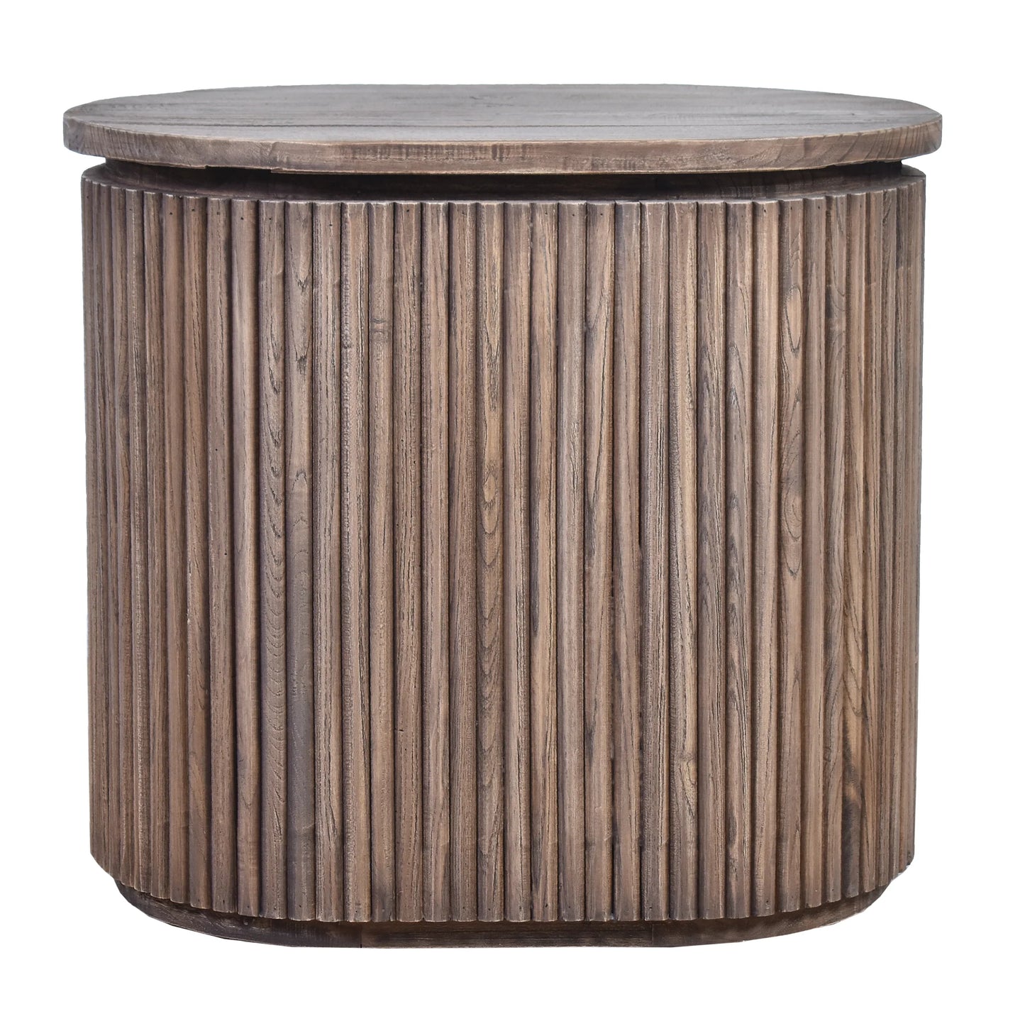JARVIS SLATTED OLD ELM SIDE TABLE LAMP TABLE BEDSIDE TABLE  NATURAL