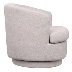 BRYNN BOUCLE SWIVEL ARMCHAIR WARM GREY