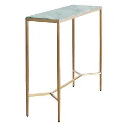 MELINA CONSOLE TABLE/HALL TABLE DUSTYJADE MARBLE/GOLD STAINLESS STEEL
