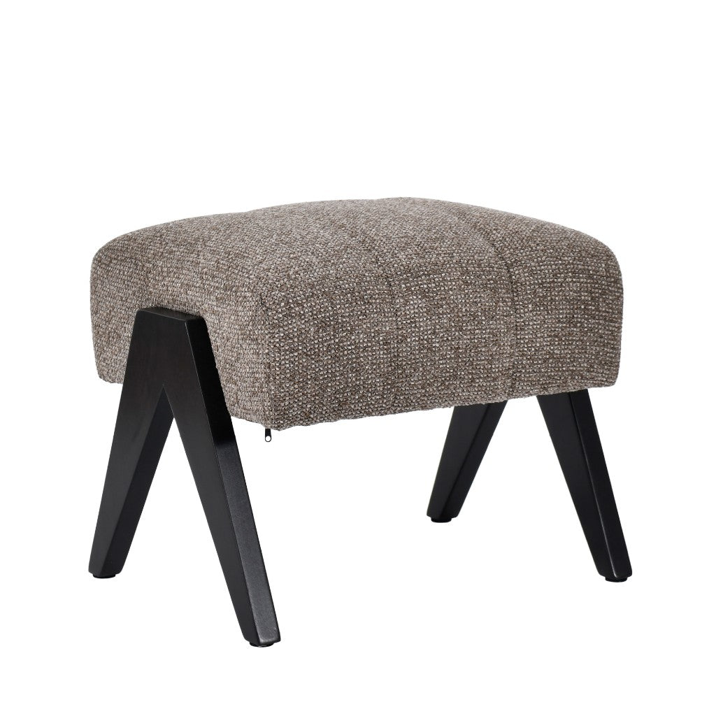 PELLERIN FABRIC ARMCHAIR & MATCHING STOOL FAWN