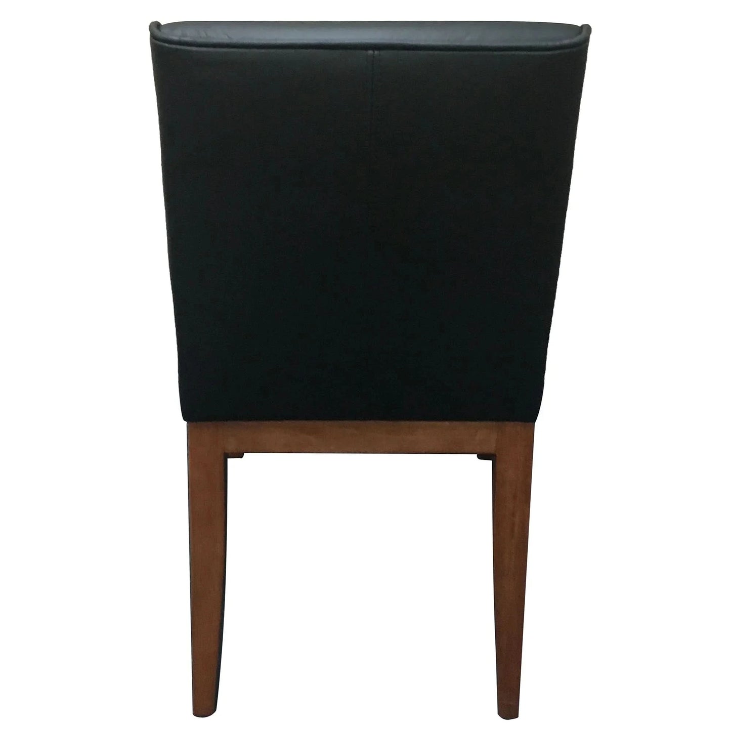 MORROW LEATHER DINING CHAIR BLACK/BLACKWOOD