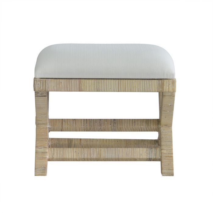 CROZAT MAHOGANY/RATTAN BENCH NATURAL SMALL