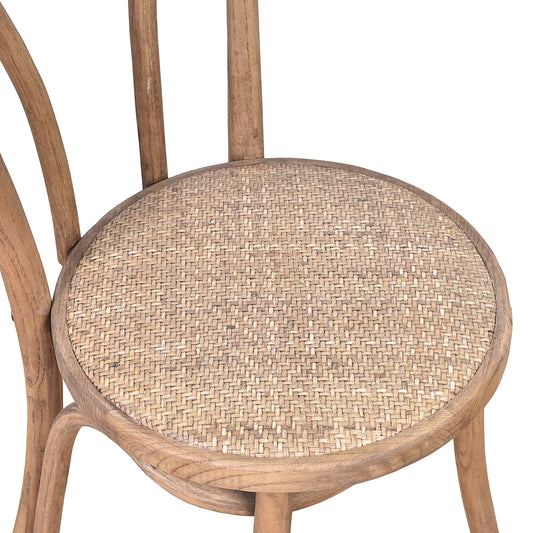 ROYSTON BENTWOOD DINING CHAIR WITH RATTAN SEAT NATURAL