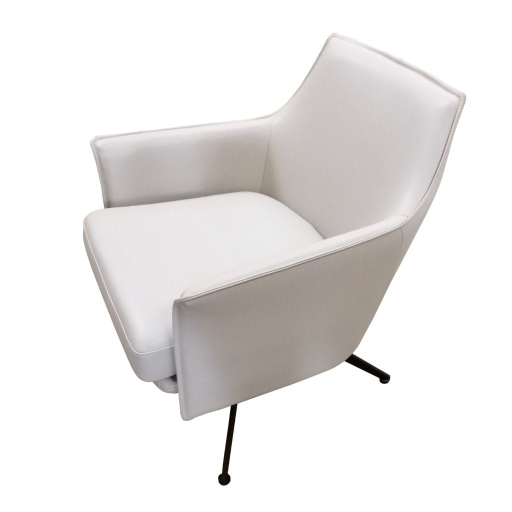 CHESHIN LEATHER SWIVEL CHAIR ARMCHAIR MUSTARD COLOUR