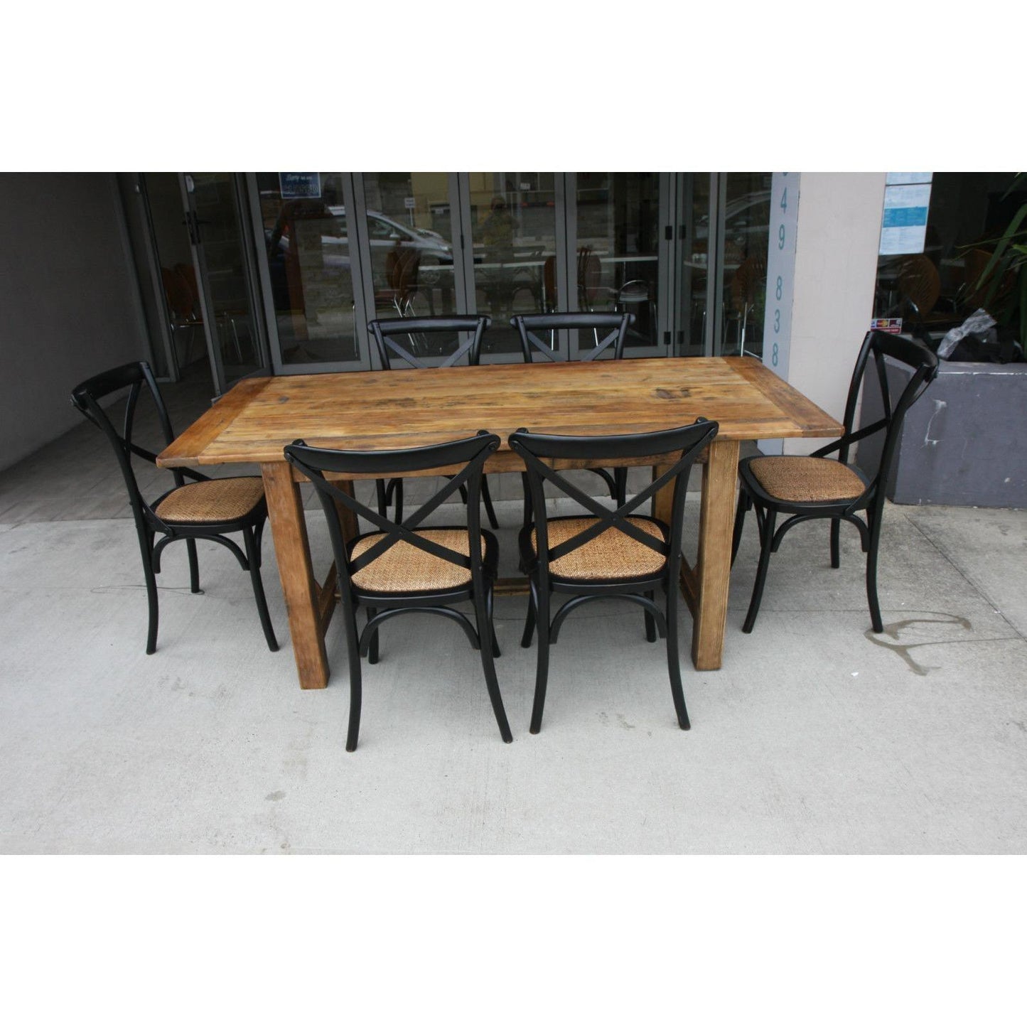 SHANGAHI RUSTIC PROVINCIAL DINING SET (TABLE + 6 CHAIRS)