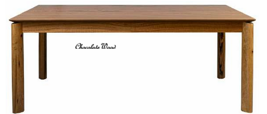 LARISSA SOLID & VENEER MARRI WOOD 9 PIECE DINING SET NATURAL/LIGHT MOCHA DINING TABLE & 8 CHAIRS