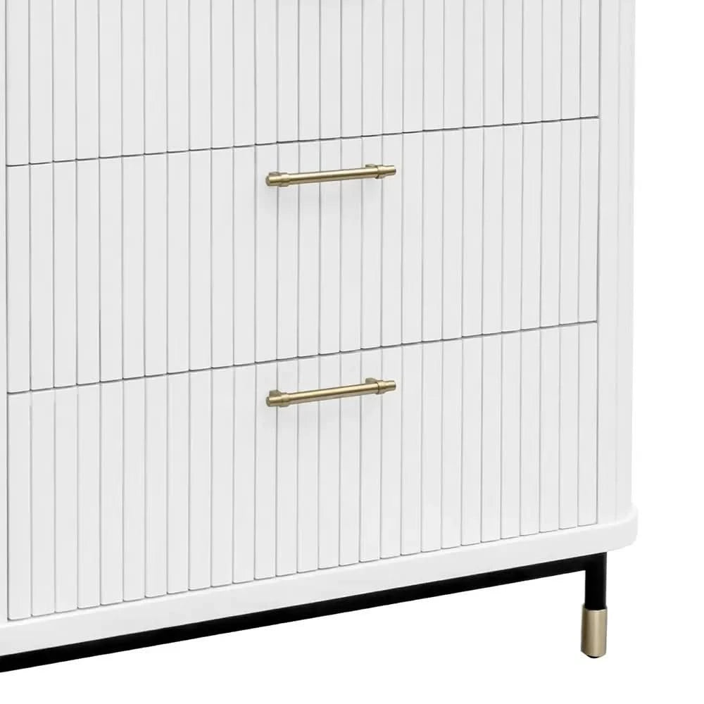 PEMBROKE OAK TIMBER 3-DRAWER CHEST OF DRAWERS WHITE