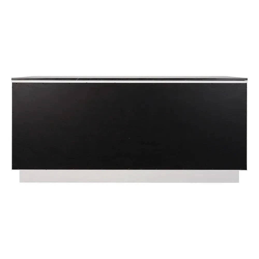 HAMPSHIRE WHITE MARBLE/ WHITE OAK 4-DOOR BUFFET/SIDEBOARD