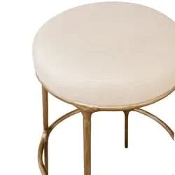 SOREN KITCHEN STOOL - BRASS /NATURAL LINEN