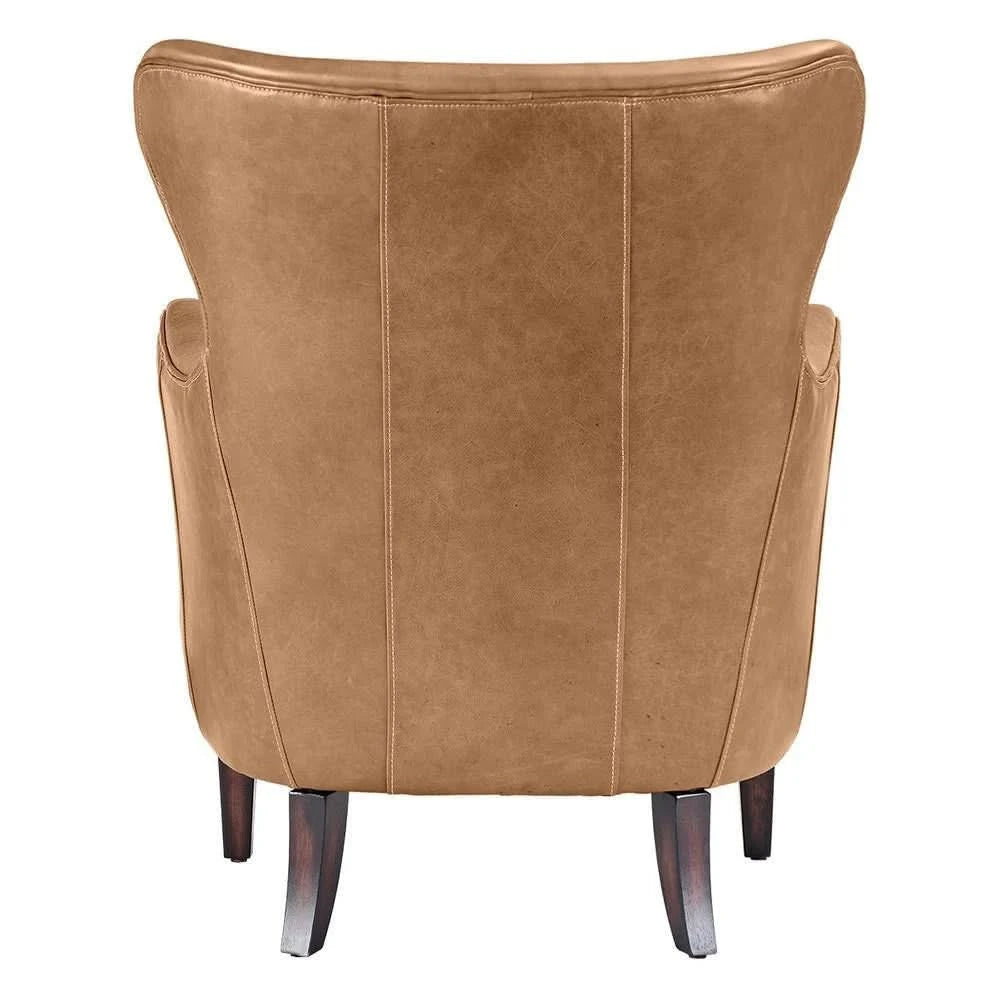 ANSEL LIGHT BROWN ARMCHAIR TOP GRAIN COW LEATHER