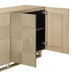 TALISA CONTEMPORARY 4-DOOR BUFFET/SIDEBOARD ANTIQUE BRUSHED GOLD