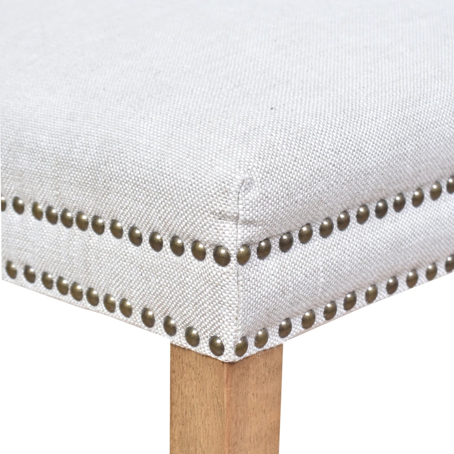 CALABRIA DOVE GREY LINEN FABRIC DINING CHAIR WITH BRIARSMOKE LEGS