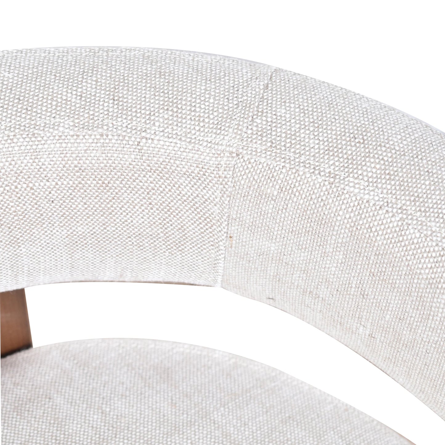 FELICE DOVE GREY LINEN FABRIC DINING CHAIR WITH MARON LEGS