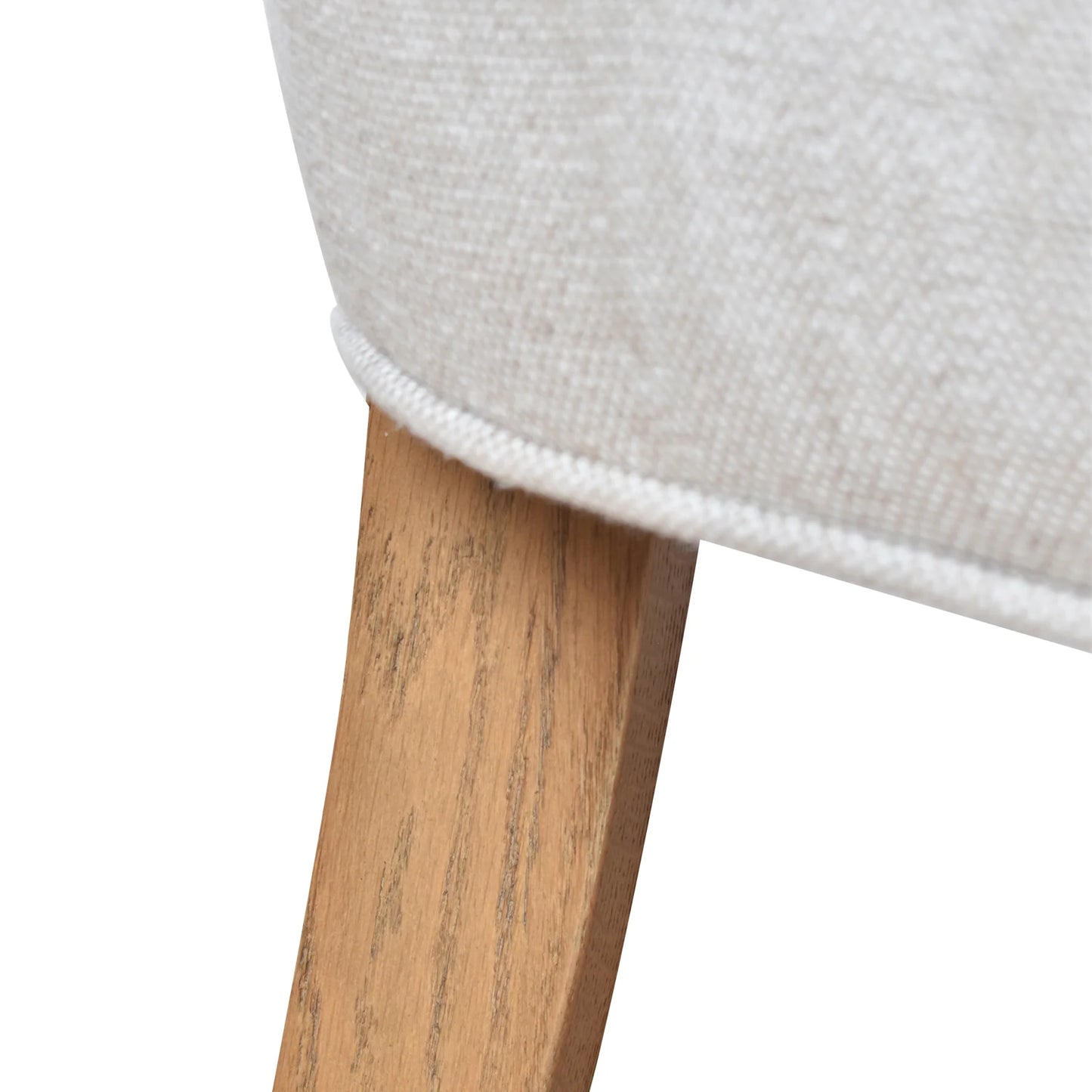 ELMORE LIGHT GREY LEATHER DINING CHAIR WITH WHITEWASH LEGS