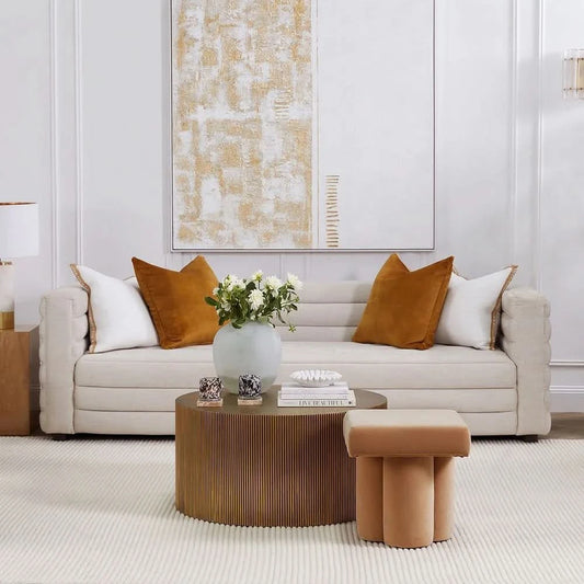 MEREDITH 3-SEATER BOUCLE SOFA WHITE